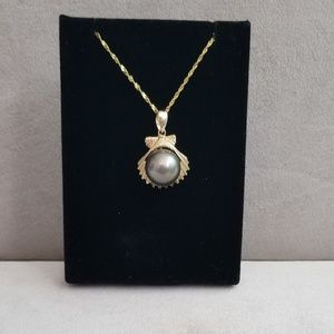 14k thahitian pearl necklace